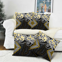 Gold Aotearoa Tukutuku Manawa Tapu Pillow Cover Ta Moko Toi Maori LT9 - Polynesian Pride