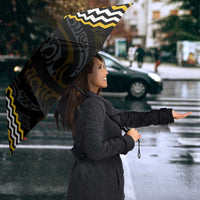 Gold Aotearoa Tukutuku Manawa Tapu Umbrella Ta Moko Toi Maori - Polynesian Pride