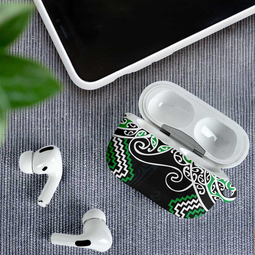 Green Aotearoa Tukutuku Manawa Tapu AirPods Case Ta Moko Toi Maori - Polynesian Pride