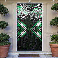 Green Aotearoa Tukutuku Manawa Tapu Door Cover Ta Moko Toi Maori - Polynesian Pride