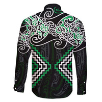 Green Aotearoa Tukutuku Manawa Tapu Family Matching Summer Maxi Dress and Hawaiian Shirt Ta Moko Toi Maori LT9 - Polynesian Pride