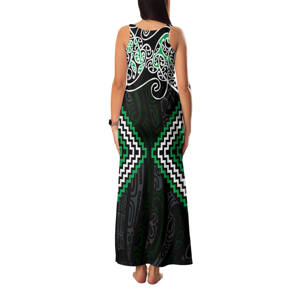 Green Aotearoa Tukutuku Manawa Tapu Family Matching Tank Maxi Dress and Hawaiian Shirt Ta Moko Toi Maori LT9 - Polynesian Pride