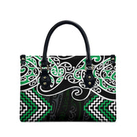 Green Aotearoa Tukutuku Manawa Tapu Leather Bag Ta Moko Toi Maori - Polynesian Pride