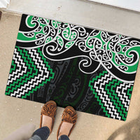 Green Aotearoa Tukutuku Manawa Tapu Rubber Doormat Ta Moko Toi Maori LT9 - Polynesian Pride