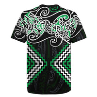 Green Aotearoa Tukutuku Manawa Tapu Rugby Jersey Ta Moko Toi Maori LT9 - Polynesian Pride