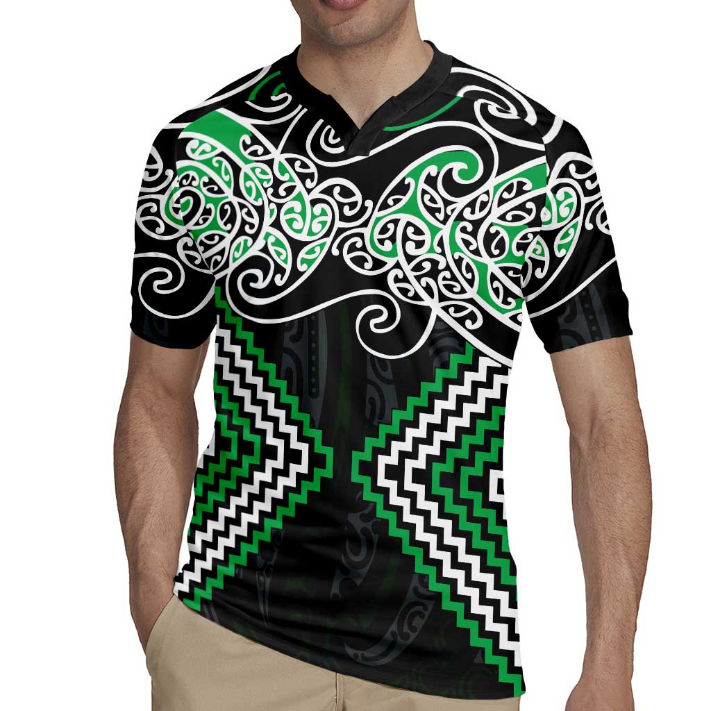 Green Aotearoa Tukutuku Manawa Tapu Rugby Jersey Ta Moko Toi Maori LT9 - Polynesian Pride