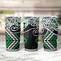 Green Aotearoa Tukutuku Manawa Tapu Tumbler Cup Ta Moko Toi Maori LT9 - Polynesian Pride