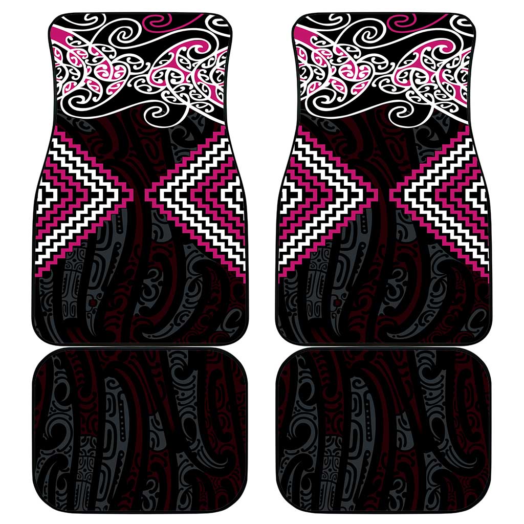 Pink Aotearoa Tukutuku Manawa Tapu Car Mats Ta Moko Toi Maori