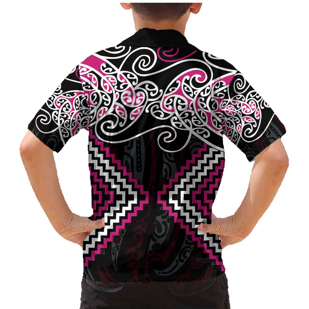 Pink Aotearoa Tukutuku Manawa Tapu Family Matching Mermaid Dress and Hawaiian Shirt Ta Moko Toi Maori LT9 - Polynesian Pride