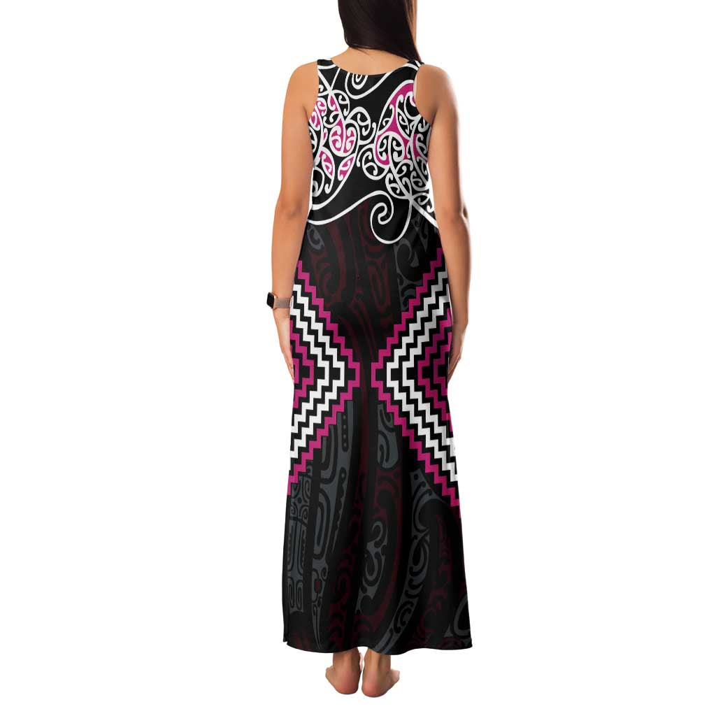 Pink Aotearoa Tukutuku Manawa Tapu Family Matching Tank Maxi Dress and Hawaiian Shirt Ta Moko Toi Maori LT9 - Polynesian Pride