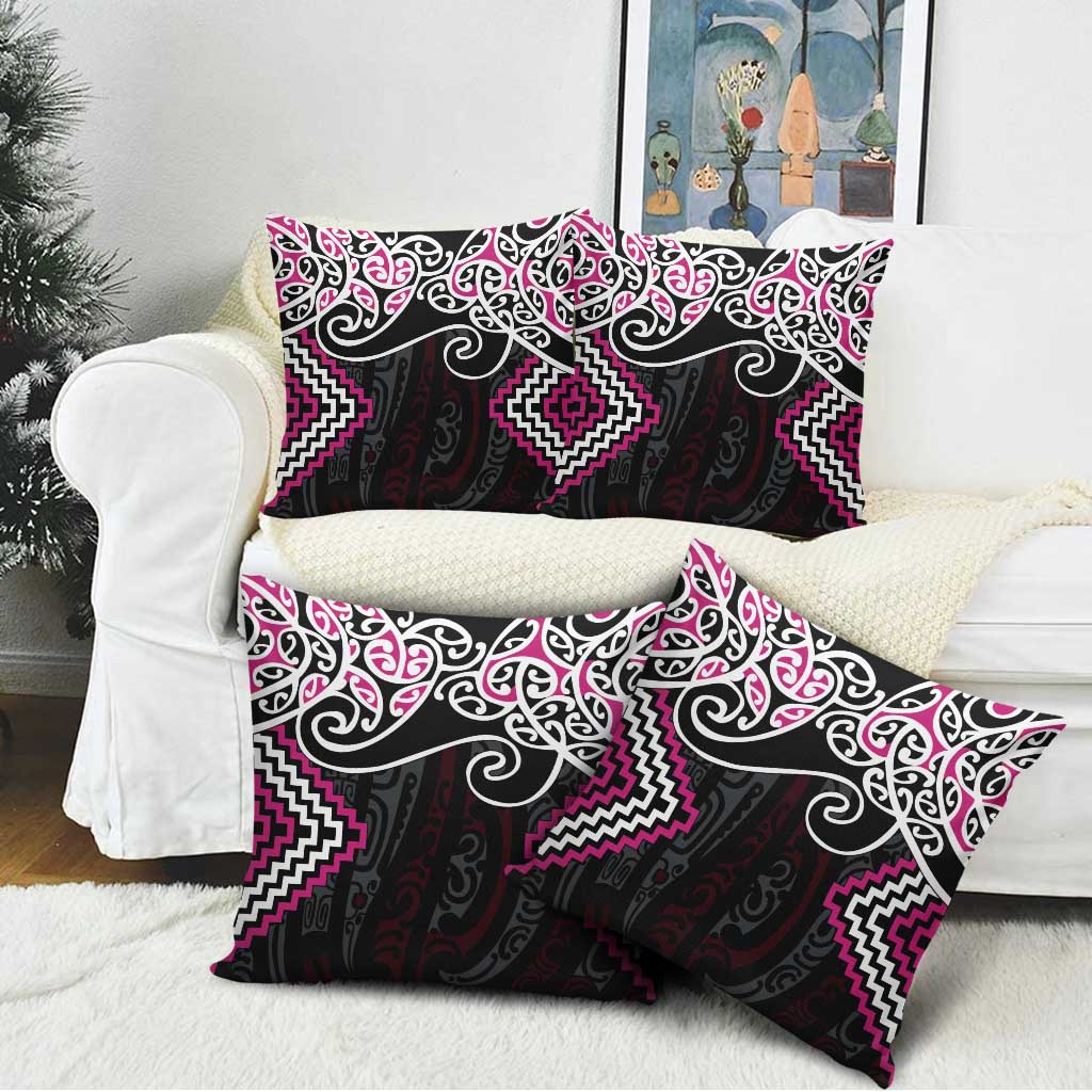 Pink Aotearoa Tukutuku Manawa Tapu Pillow Cover Ta Moko Toi Maori LT9 - Polynesian Pride
