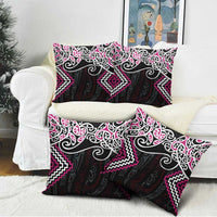 Pink Aotearoa Tukutuku Manawa Tapu Pillow Cover Ta Moko Toi Maori LT9 - Polynesian Pride