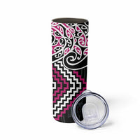 Pink Aotearoa Tukutuku Manawa Tapu Skinny Tumbler Ta Moko Toi Maori LT9 - Polynesian Pride