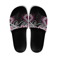 Pink Aotearoa Tukutuku Manawa Tapu Slide Sandals Ta Moko Toi Maori LT9 Pink - Polynesian Pride