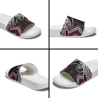 Pink Aotearoa Tukutuku Manawa Tapu Slide Sandals Ta Moko Toi Maori LT9 - Polynesian Pride