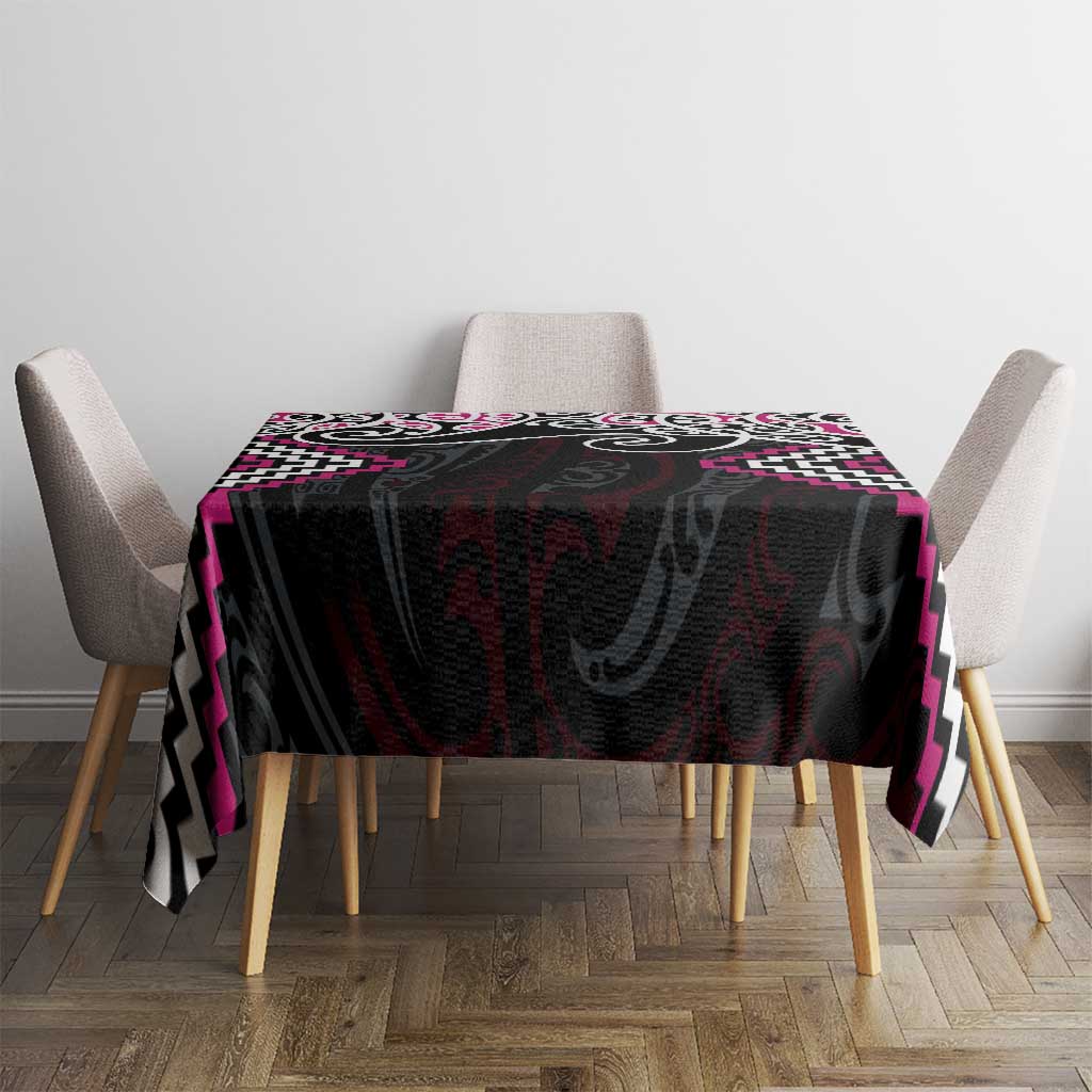 Pink Aotearoa Tukutuku Manawa Tapu Tablecloth Ta Moko Toi Maori LT9 - Polynesian Pride
