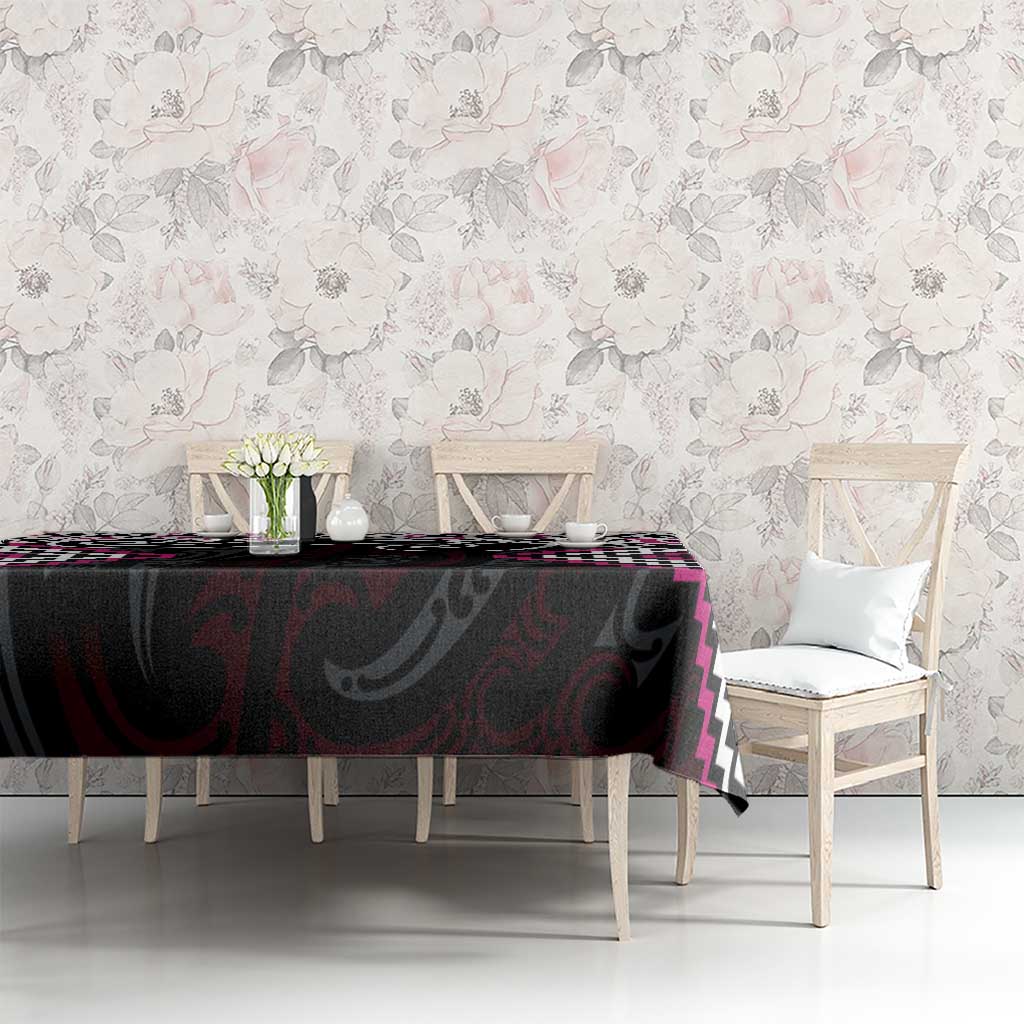 Pink Aotearoa Tukutuku Manawa Tapu Tablecloth Ta Moko Toi Maori LT9 - Polynesian Pride