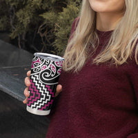 Pink Aotearoa Tukutuku Manawa Tapu Tumbler Cup Ta Moko Toi Maori LT9 - Polynesian Pride