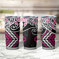 Pink Aotearoa Tukutuku Manawa Tapu Tumbler Cup Ta Moko Toi Maori LT9 - Polynesian Pride