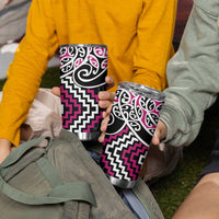 Pink Aotearoa Tukutuku Manawa Tapu Tumbler Cup Ta Moko Toi Maori LT9 - Polynesian Pride