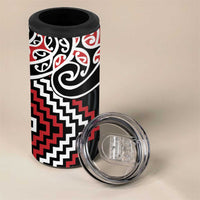 Red Aotearoa Tukutuku Manawa Tapu 4 in 1 Can Cooler Tumbler Ta Moko Toi Maori LT9 - Polynesian Pride