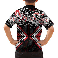 Red Aotearoa Tukutuku Manawa Tapu Kid Hawaiian Shirt Ta Moko Toi Maori LT9 - Polynesian Pride