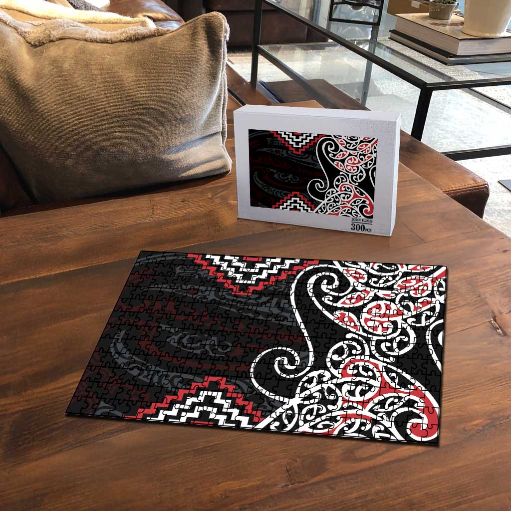 Red Aotearoa Tukutuku Manawa Tapu Puzzle Ta Moko Toi Maori - Polynesian Pride