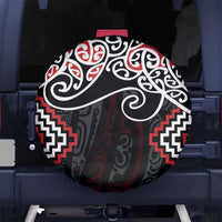 Red Aotearoa Tukutuku Manawa Tapu Spare Tire Cover Ta Moko Toi Maori