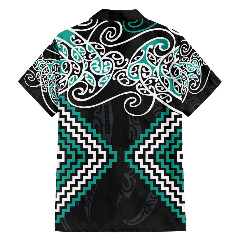 Turquoise Aotearoa Tukutuku Manawa Tapu Family Matching Puletasi and Hawaiian Shirt Ta Moko Toi Maori LT9 - Polynesian Pride