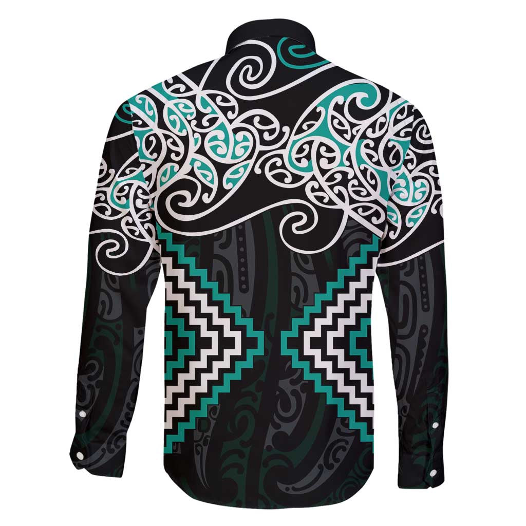 Turquoise Aotearoa Tukutuku Manawa Tapu Family Matching Tank Maxi Dress and Hawaiian Shirt Ta Moko Toi Maori LT9 - Polynesian Pride