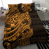 Gold Couple Dolphins Maori Polynesian Style Bedding Set