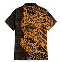 Gold Couple Dolphins Maori Polynesian Style Family Matching Mermaid Dress and Hawaiian Shirt LT9 - Polynesian Pride