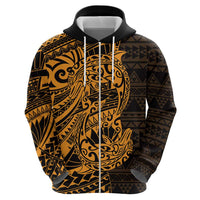 Gold Couple Dolphins Maori Polynesian Style Hoodie