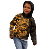 Gold Couple Dolphins Maori Polynesian Style Kid Hoodie