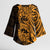 Gold Couple Dolphins Maori Polynesian Style Kimono Sleeve Blouse - Polynesian Pride