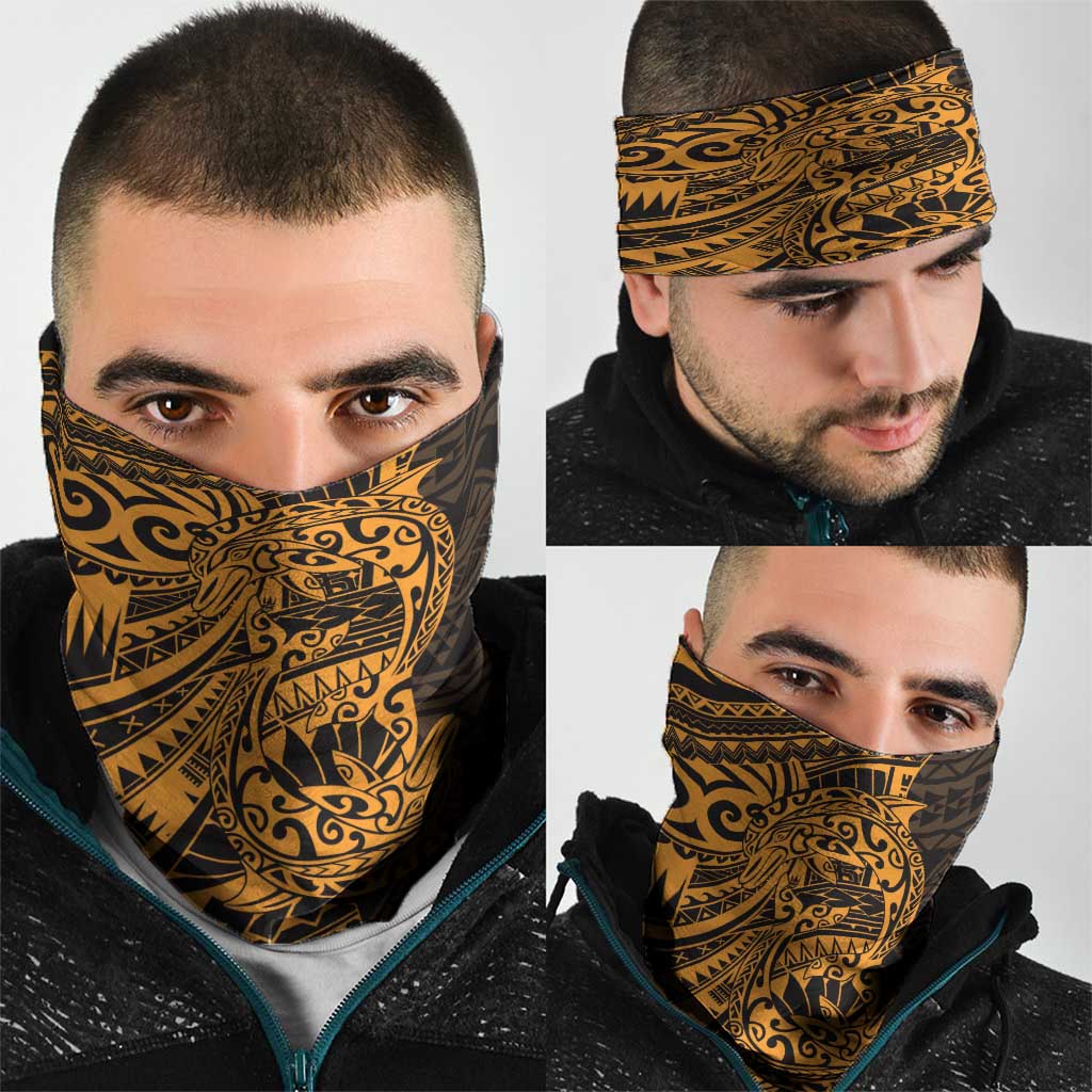 Gold Couple Dolphins Maori Polynesian Style Neck Gaiter - Polynesian Pride