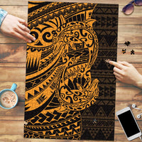 Gold Couple Dolphins Maori Polynesian Style Puzzle - Polynesian Pride