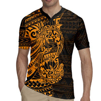 Gold Couple Dolphins Maori Polynesian Style Rugby Jersey LT9 - Polynesian Pride