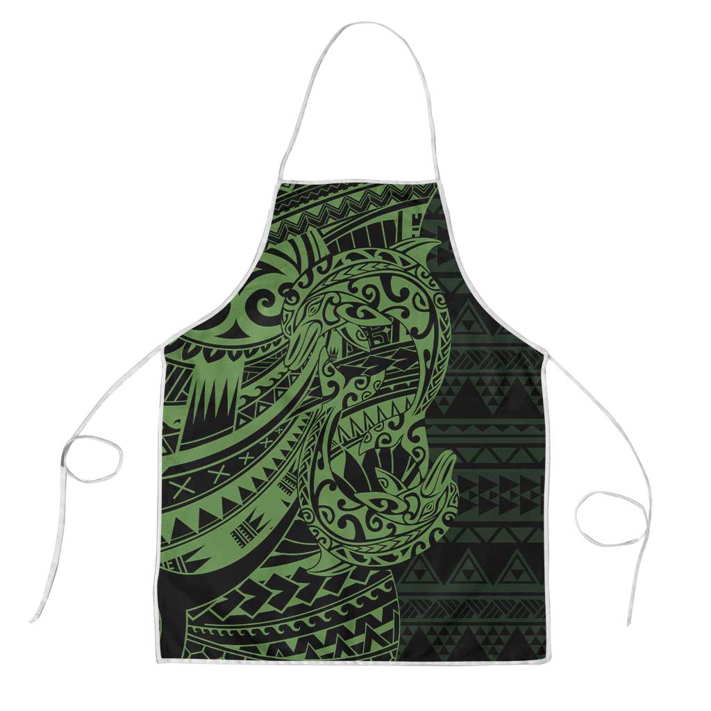Green Couple Dolphins Maori Polynesian Style Apron - Polynesian Pride