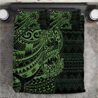 Green Couple Dolphins Maori Polynesian Style Bedding Set