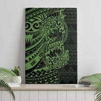 Green Couple Dolphins Maori Polynesian Style Canvas Wall Art