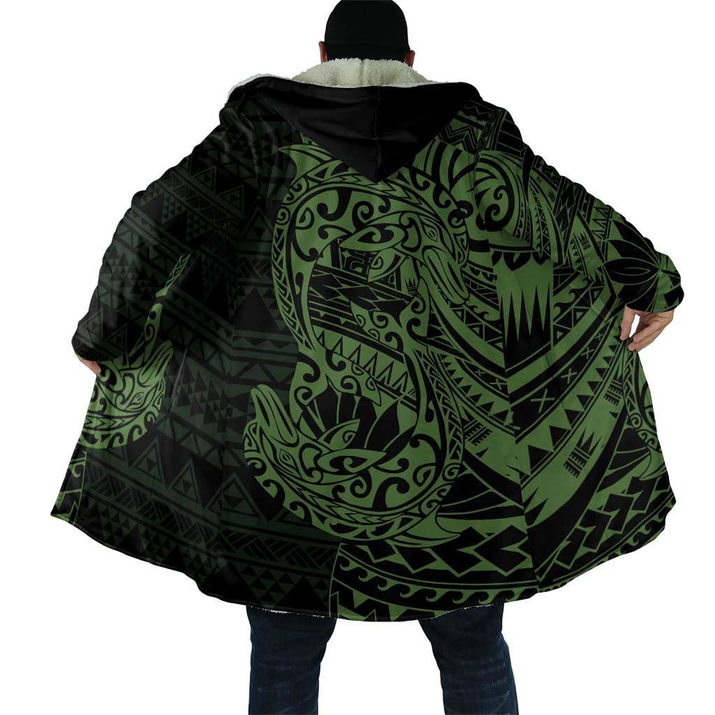 Green Couple Dolphins Maori Polynesian Style Cloak - Polynesian Pride