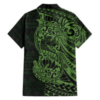 Green Couple Dolphins Maori Polynesian Style Family Matching Long Sleeve Bodycon Dress and Hawaiian Shirt LT9 - Polynesian Pride
