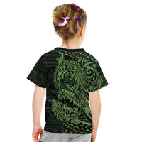 Green Couple Dolphins Maori Polynesian Style Kid T Shirt LT9 - Polynesian Pride