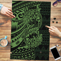 Green Couple Dolphins Maori Polynesian Style Puzzle - Polynesian Pride