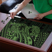 Green Couple Dolphins Maori Polynesian Style Puzzle - Polynesian Pride