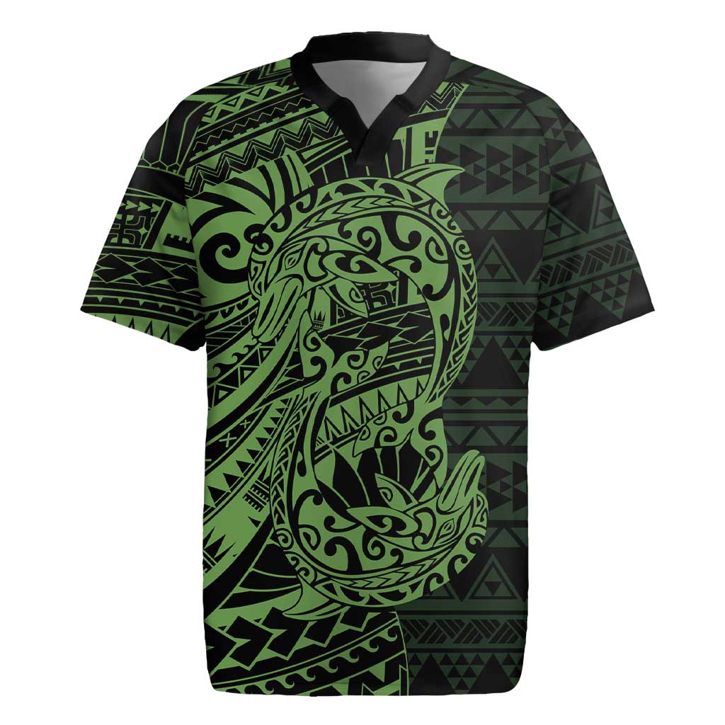 Green Couple Dolphins Maori Polynesian Style Rugby Jersey LT9 Green - Polynesian Pride