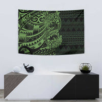 Green Couple Dolphins Maori Polynesian Style Tapestry