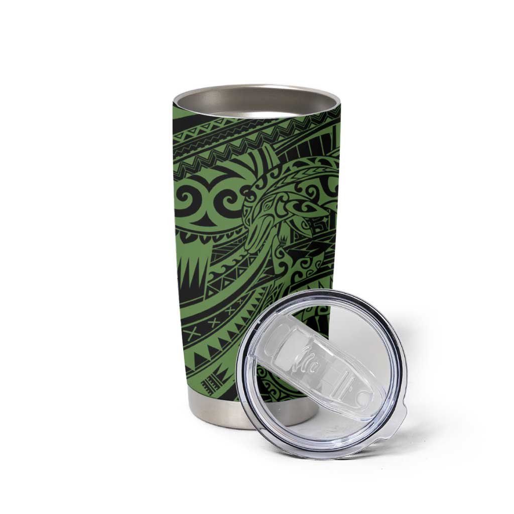Green Couple Dolphins Maori Polynesian Style Tumbler Cup LT9 - Polynesian Pride