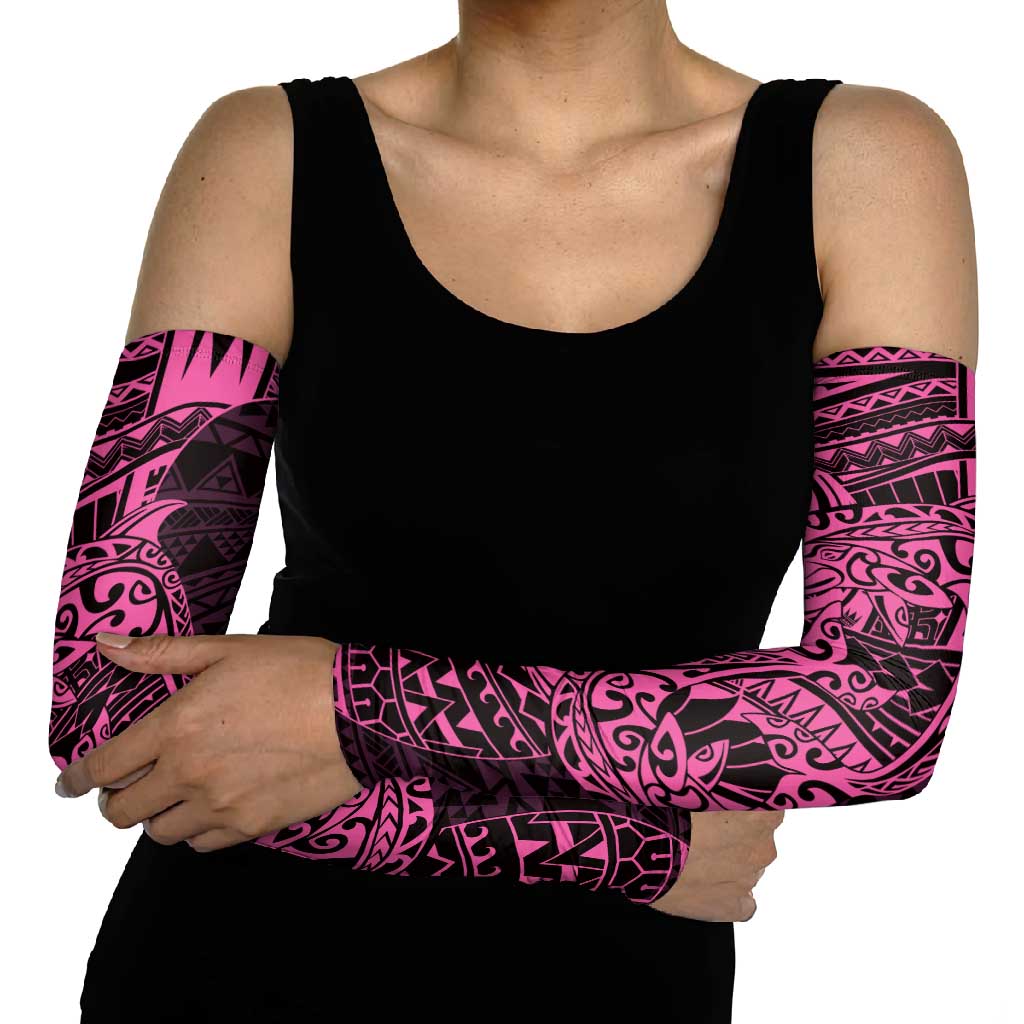 Pink Couple Dolphins Maori Polynesian Style Arm Sleeves - Polynesian Pride